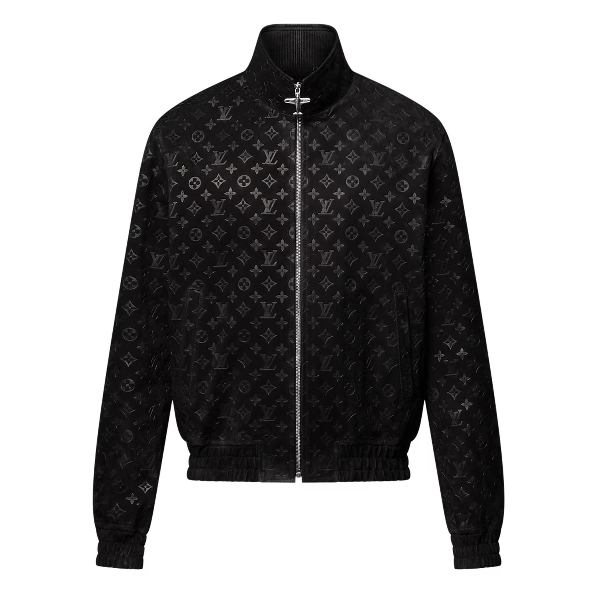 Monogram Debossed Suede Tracksuit Jacket