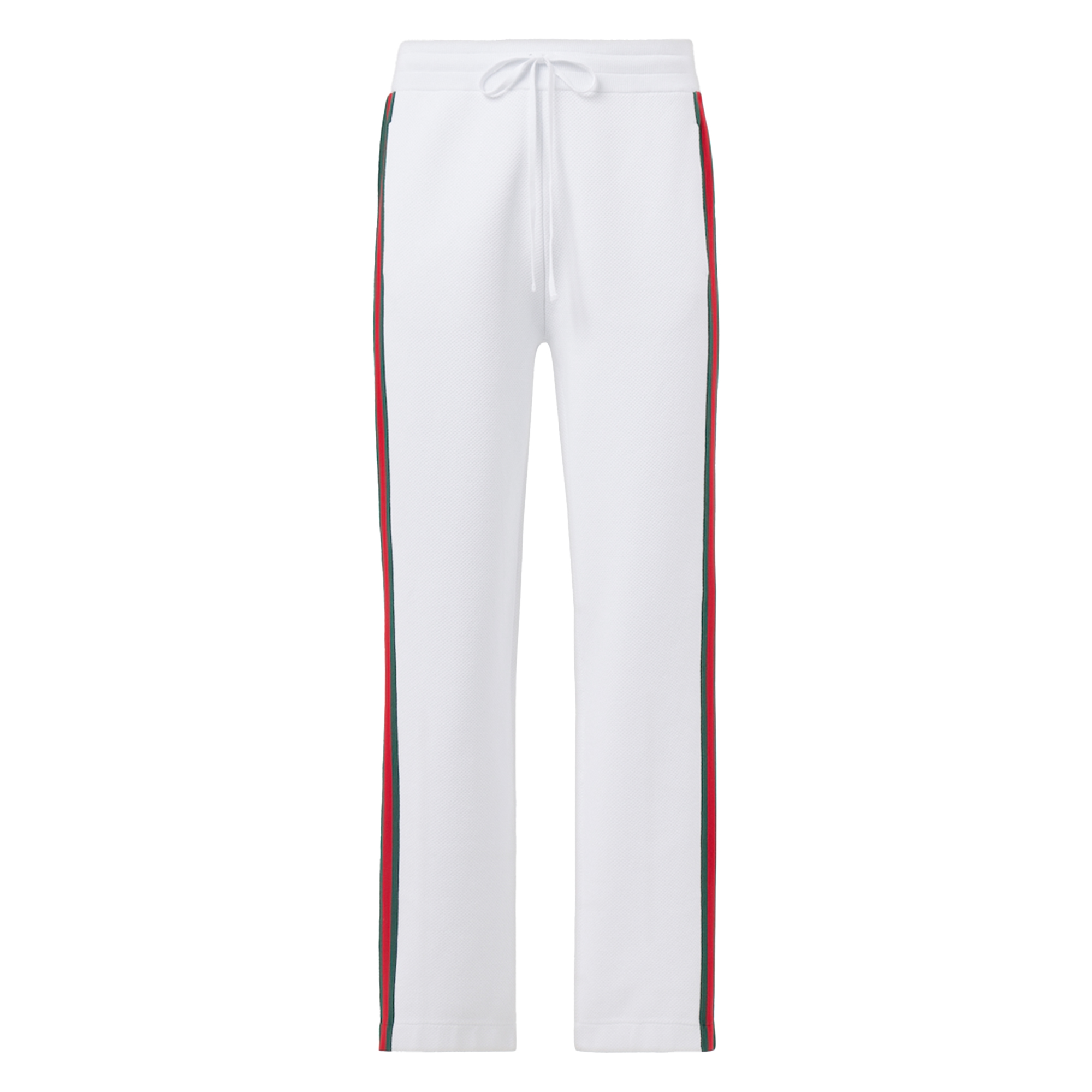 Web Stripe cotton-blend pants in white