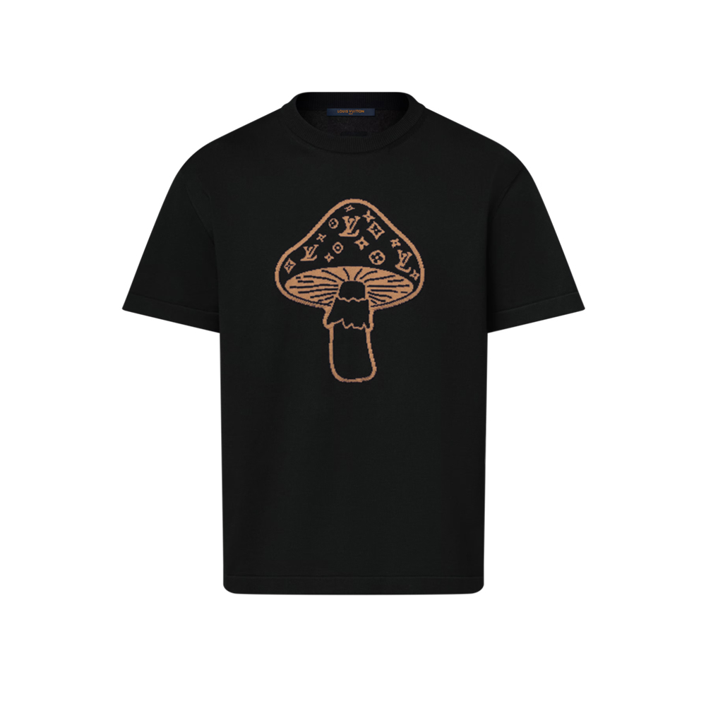 Short-Sleeved Intarsia Crewneck