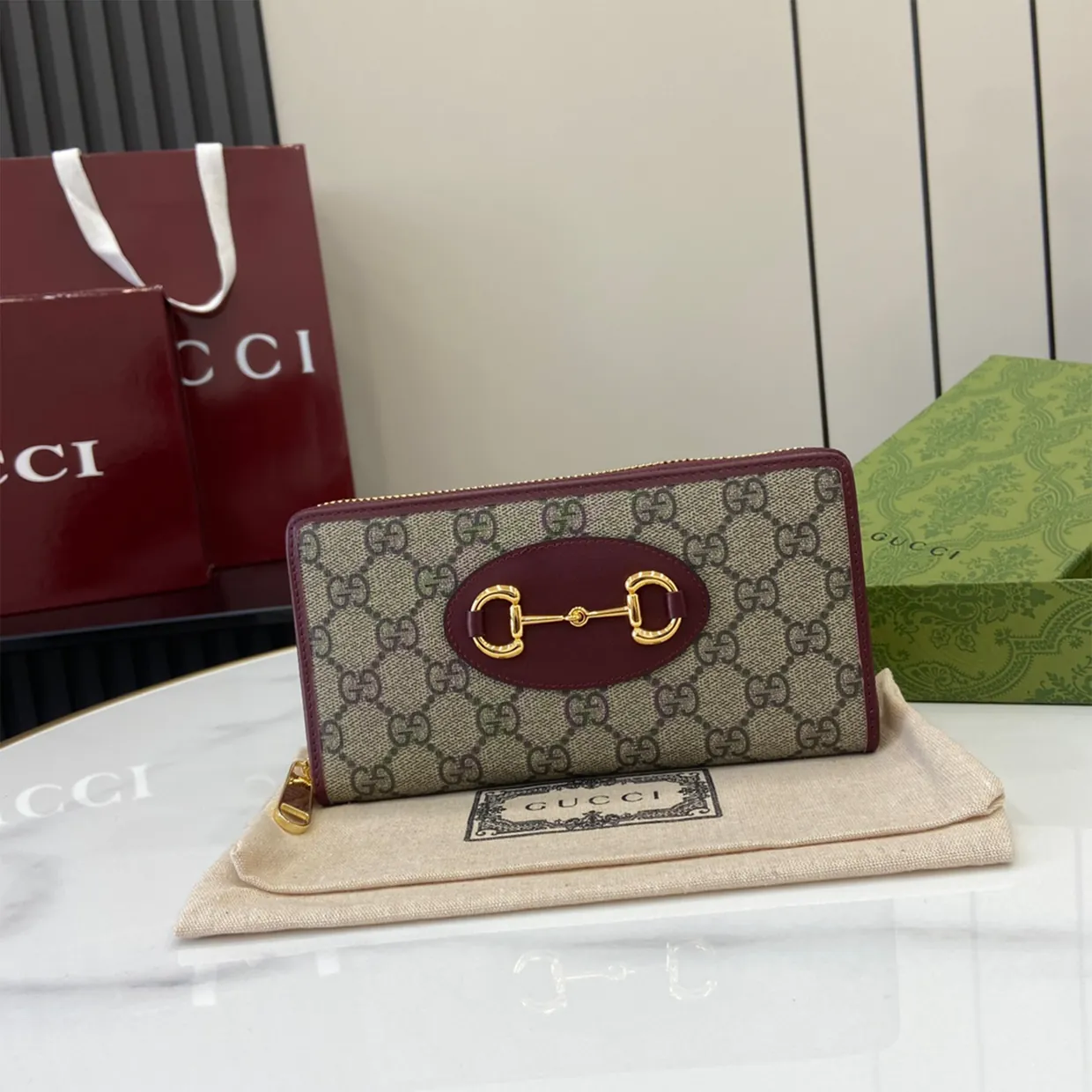 Leather Long Zip Closure Wallet