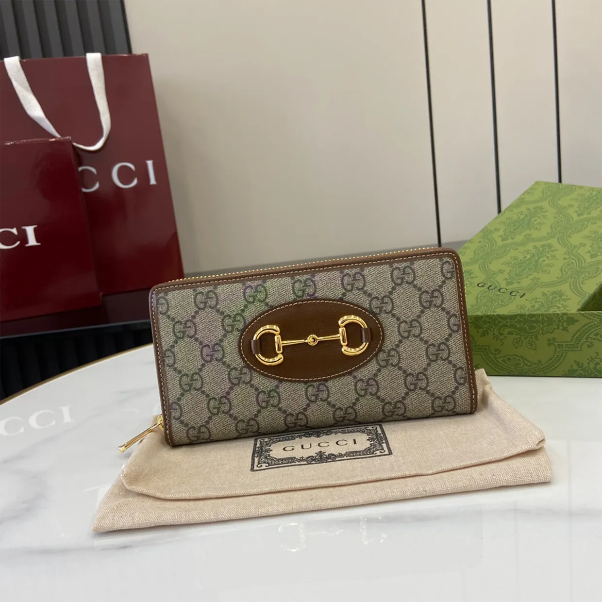 Leather Long Zip Closure Wallet