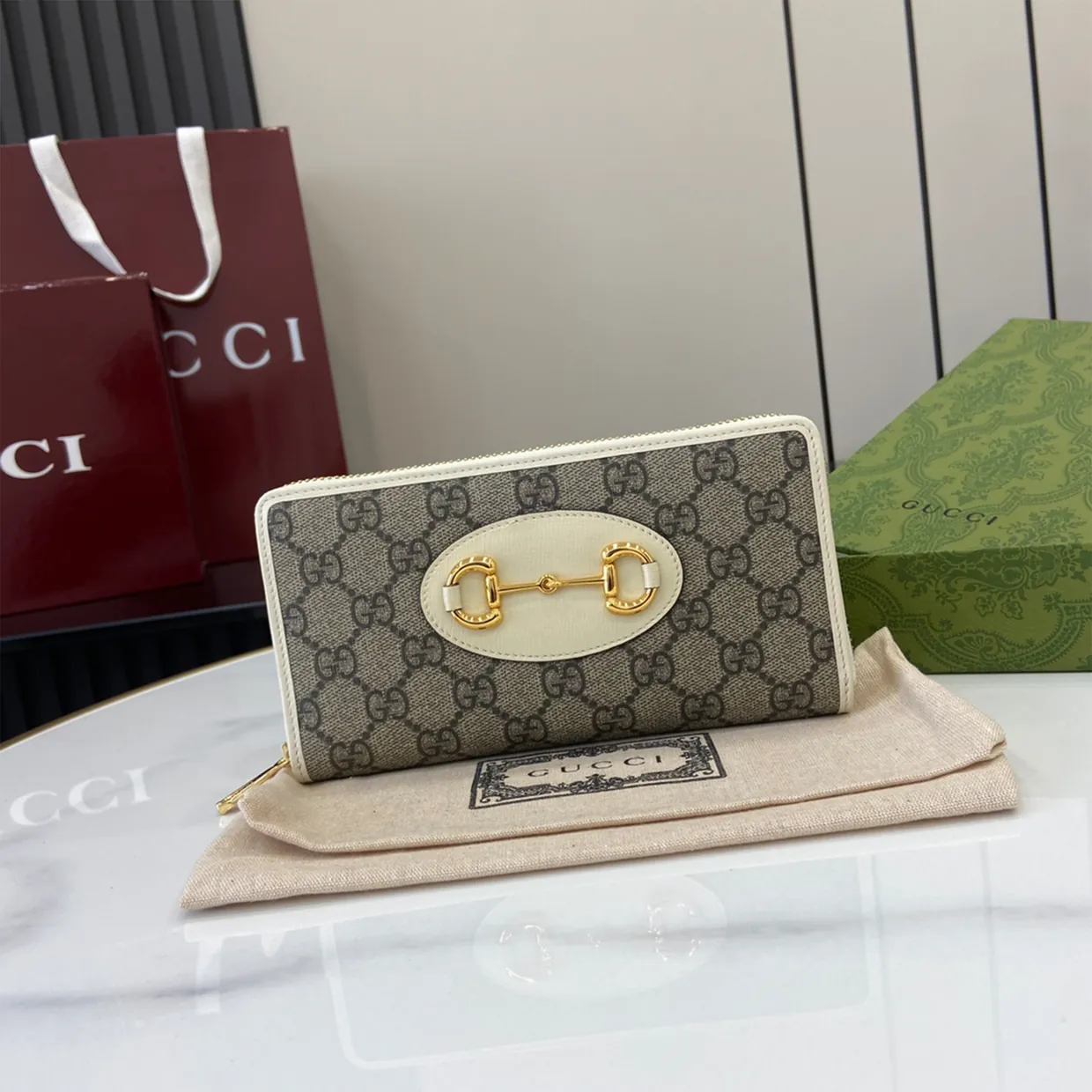 Leather Long Zip Closure Wallet