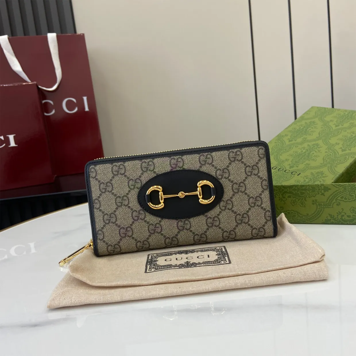 Leather Long Zip Closure Wallet