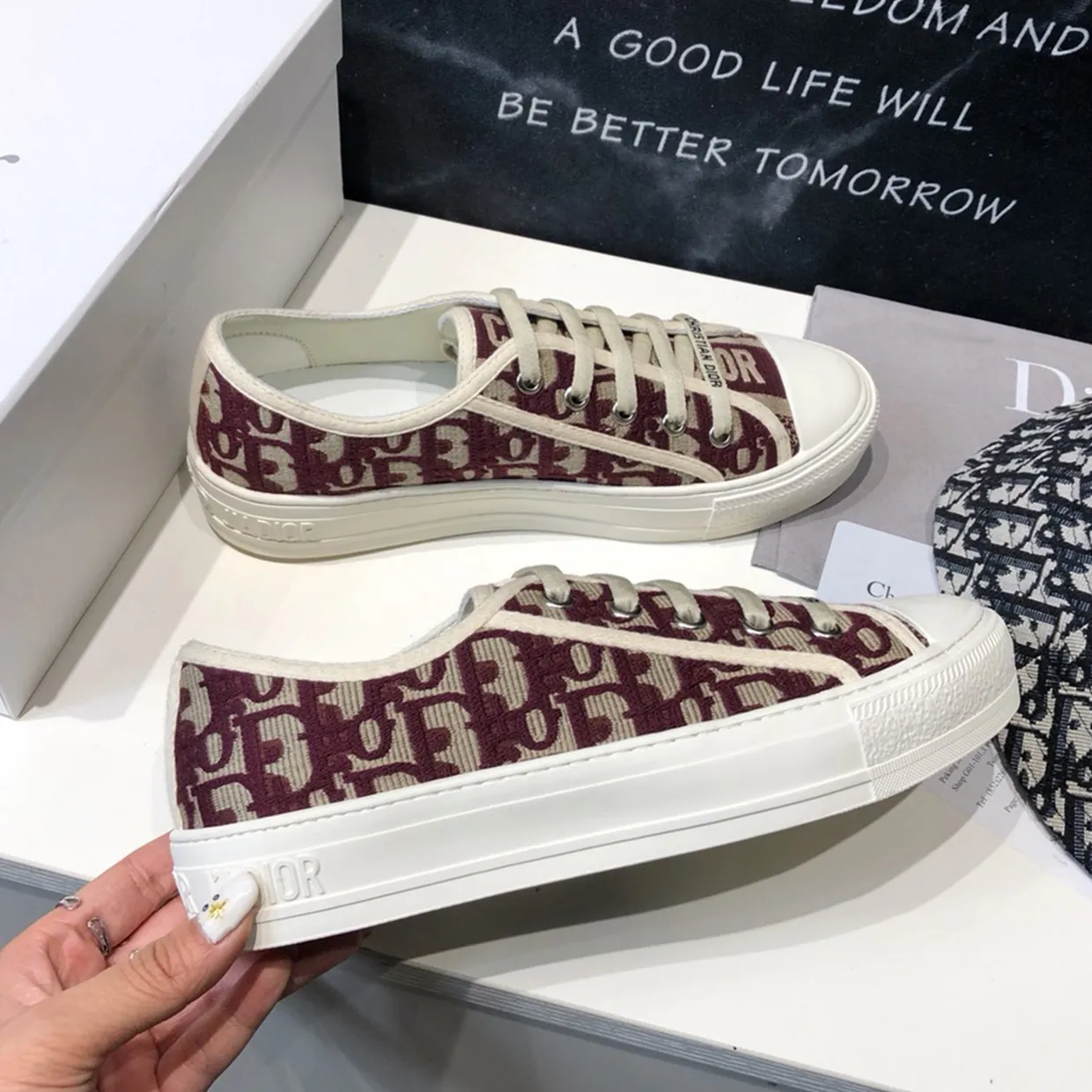 Walk'N'D Embroidered Canvas Low Sneakers