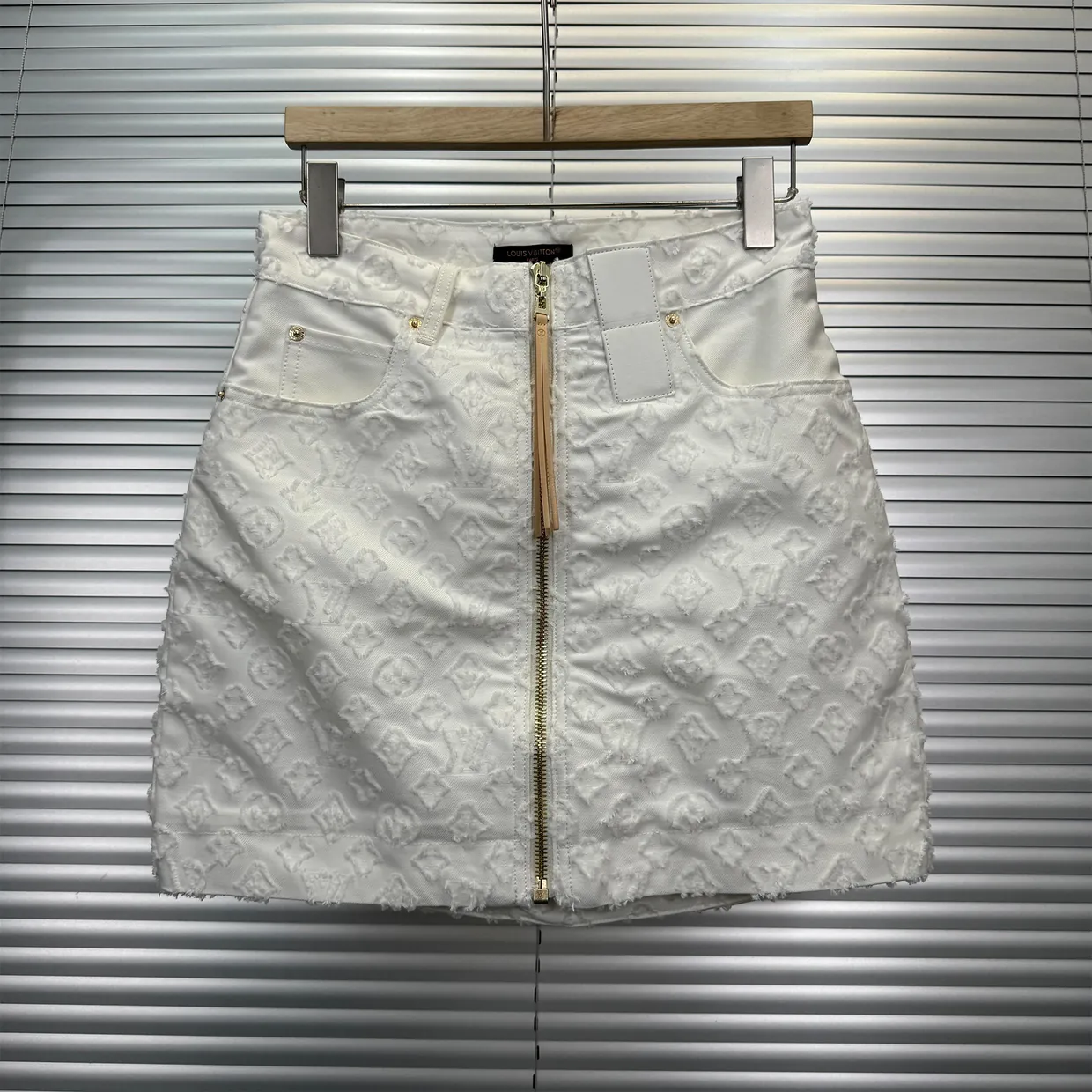 Monogram Fil Coupe Denim Skirt