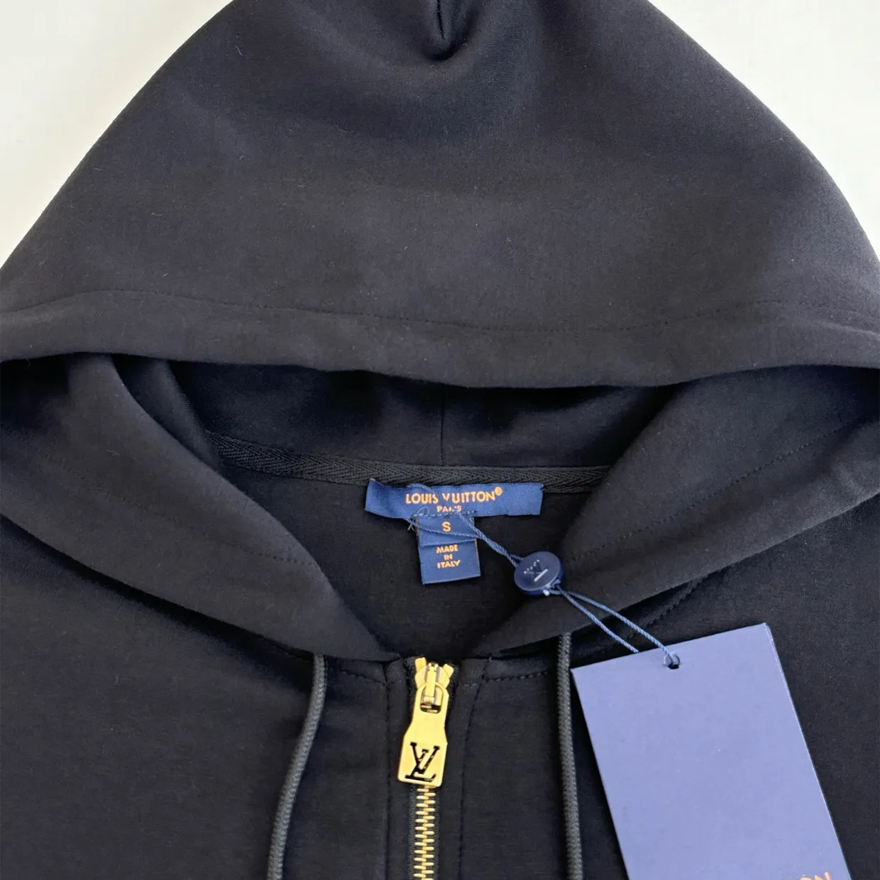 Embroidered Zipped Jersey Hoodie