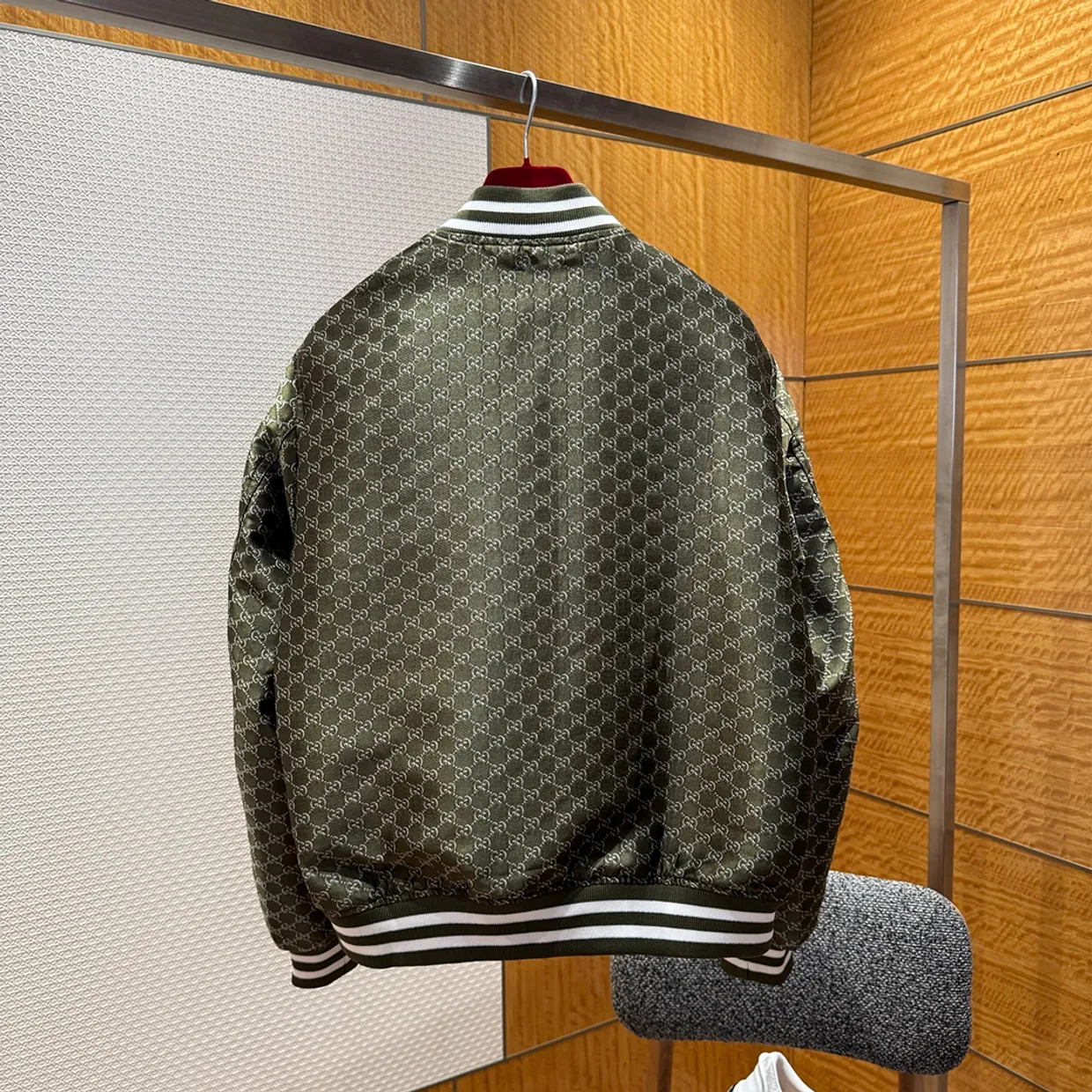 Cotton Jacquard Jacket with GG Shadow