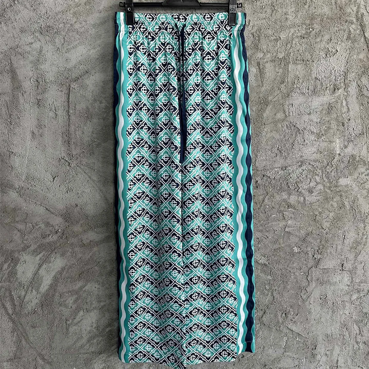Monogram Wave Silk Trousers