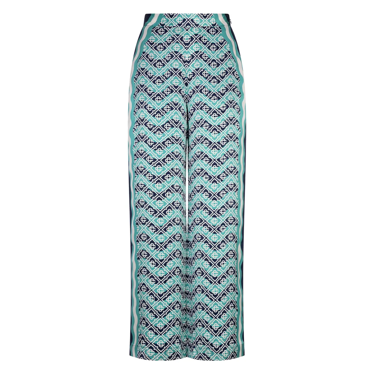 Monogram Wave Silk Trousers