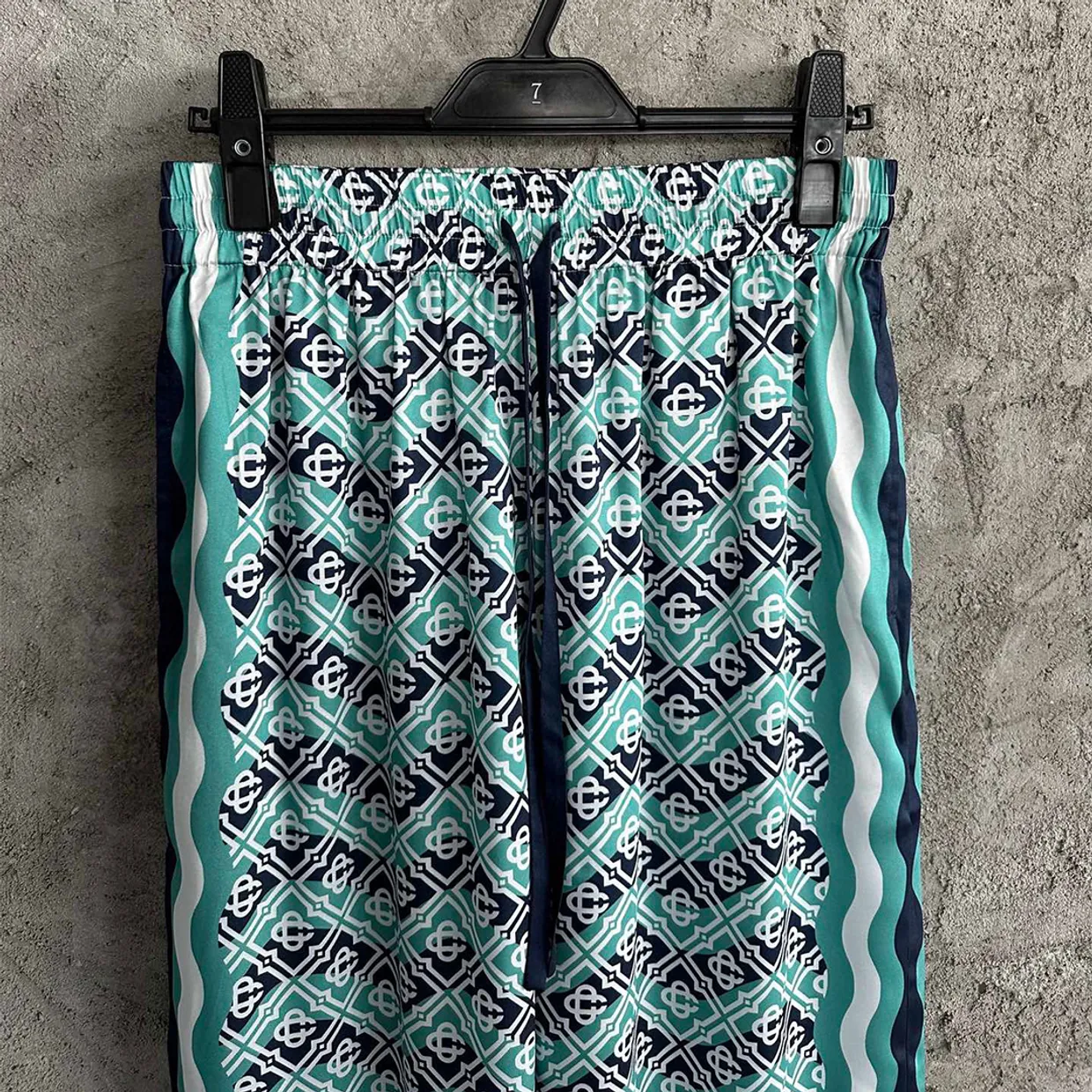 Monogram Wave Silk Trousers