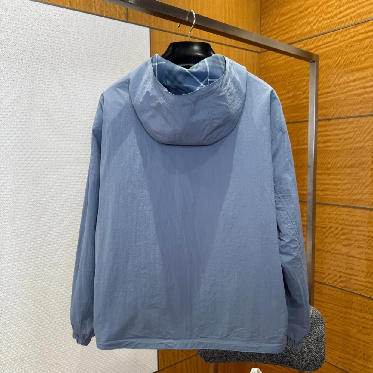 Reversible Check Hooded Jacket