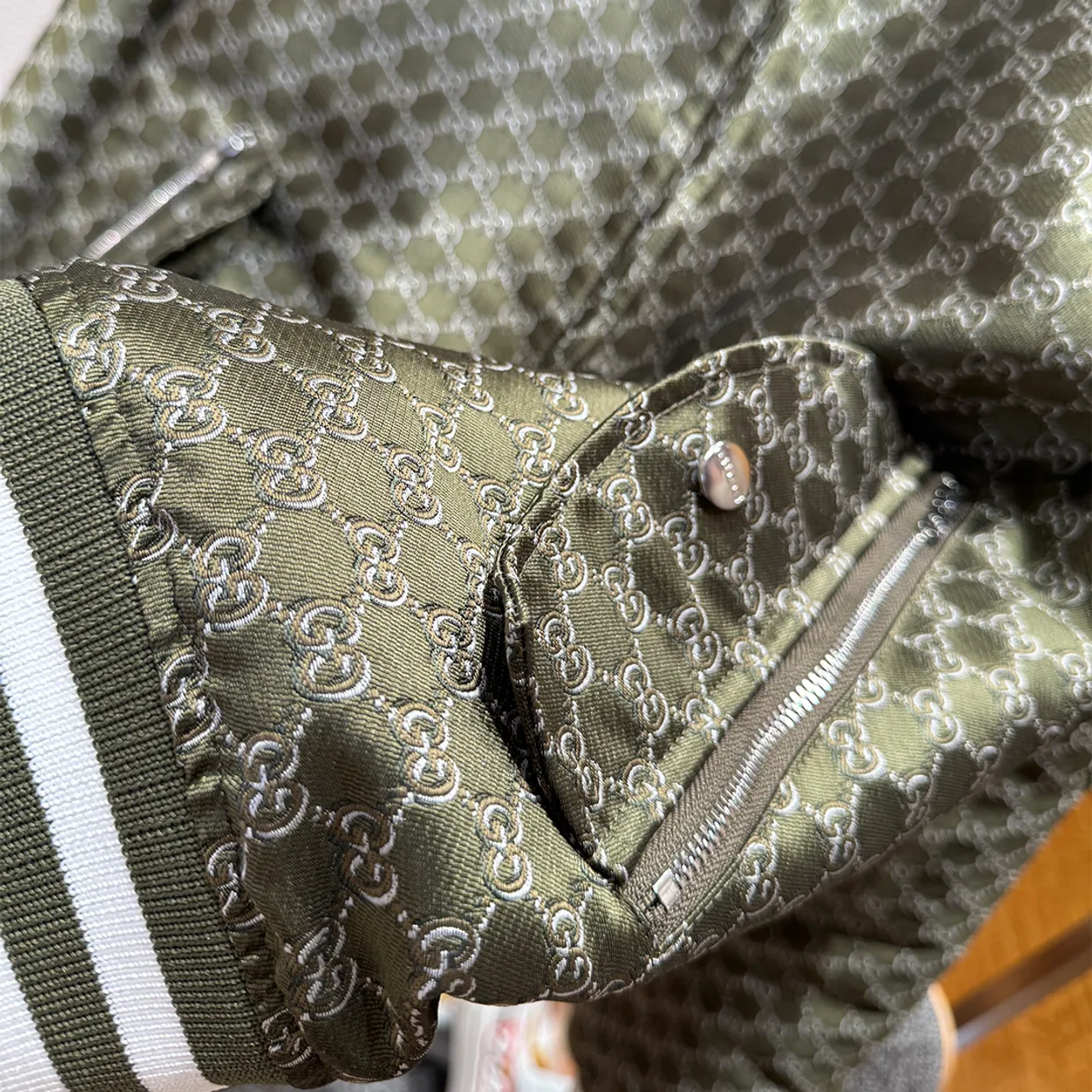 Cotton Jacquard Jacket with GG Shadow