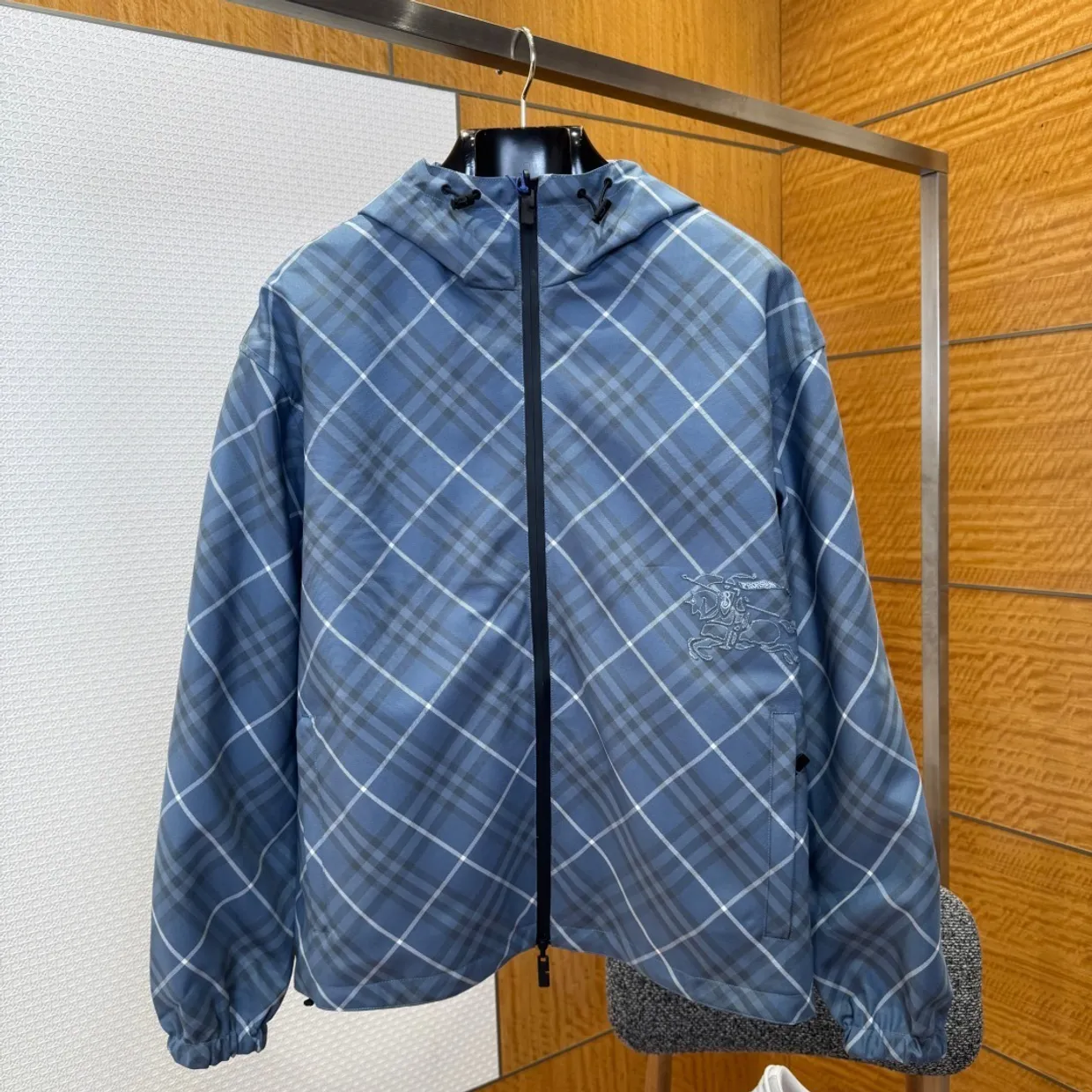 Reversible Check Hooded Jacket