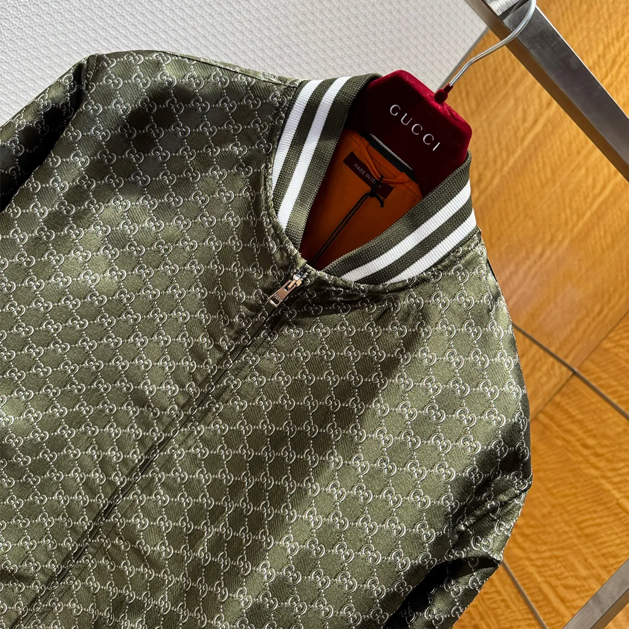 Cotton Jacquard Jacket with GG Shadow