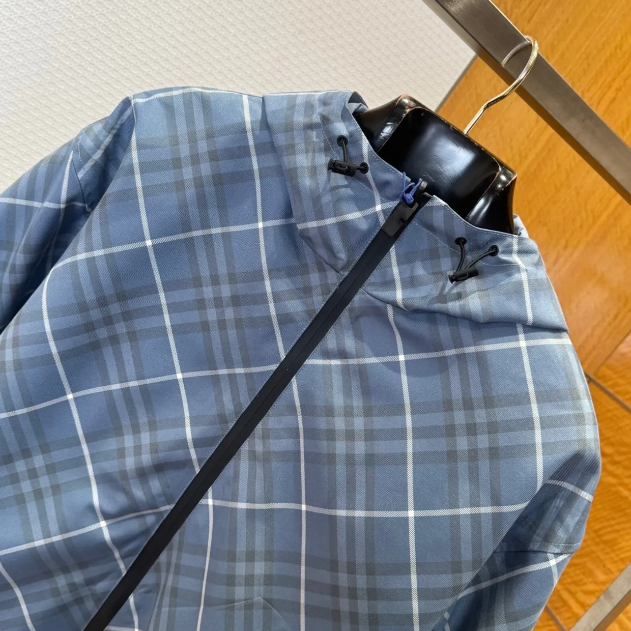 Reversible Check Hooded Jacket