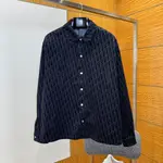  Blue Cotton-Blend Twill with Oblique Print