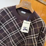 Check Wool Cashmere Blend Sweater