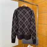 Check Wool Cashmere Blend Sweater
