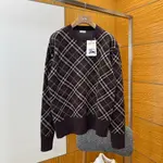 Check Wool Cashmere Blend Sweater