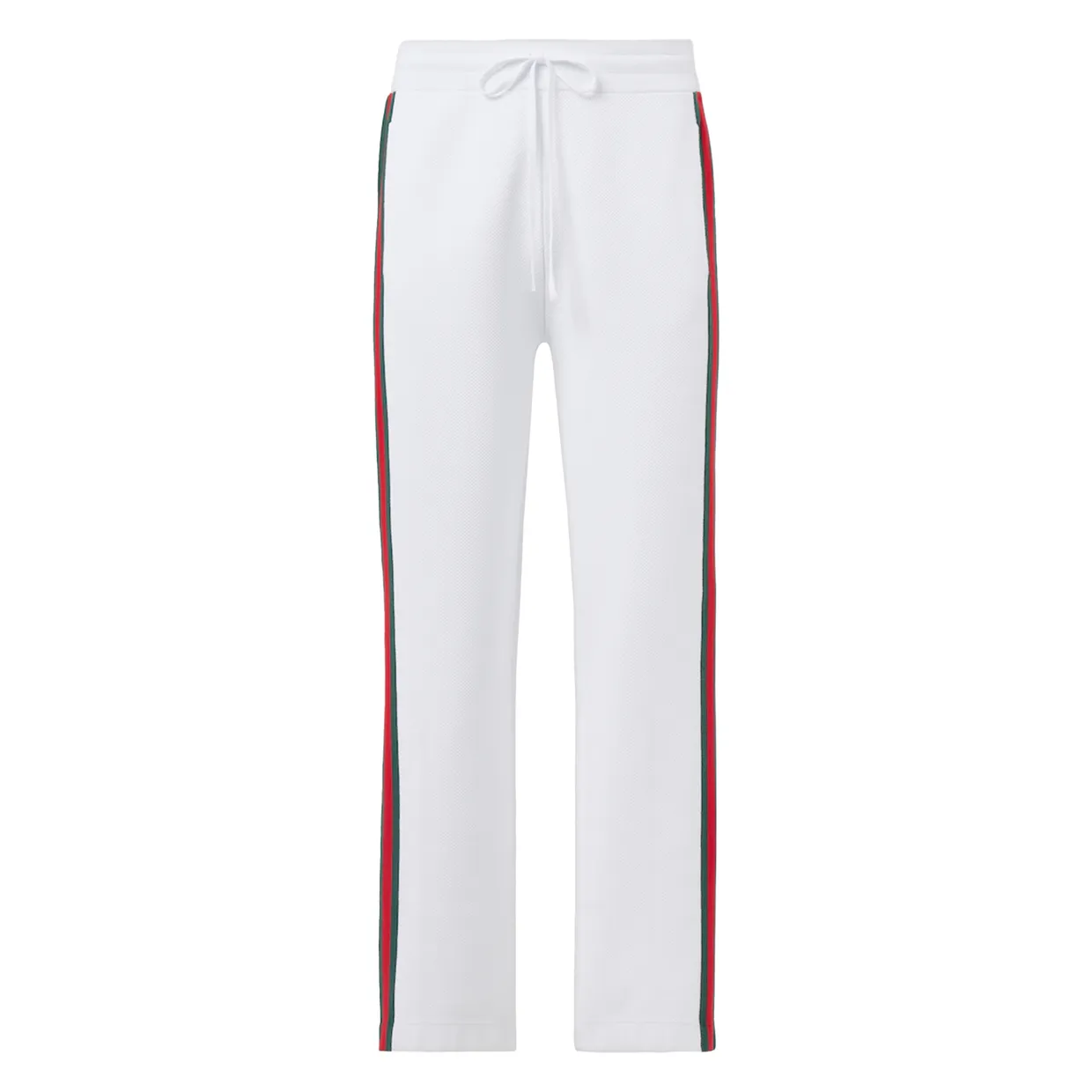 Web Stripe cotton-blend pants in white