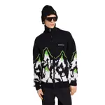 Wool Jacquard Zip Jacket With Intarsia