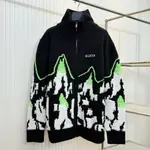 Wool Jacquard Zip Jacket With Intarsia